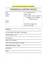 Blank Commercial Shipping Invoice